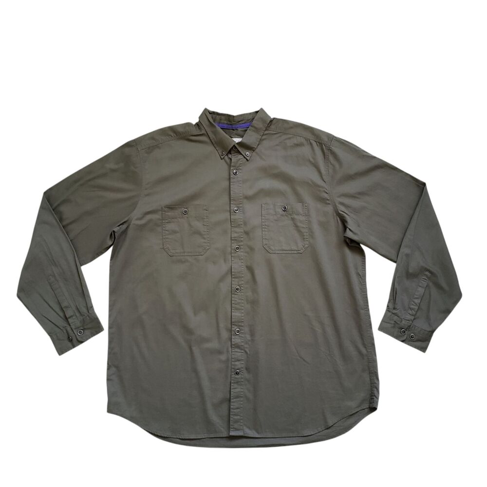 Vintage Territory Ahead Shirt Mens 2XL Green Long Sleeve Button Down Outdoor XXL